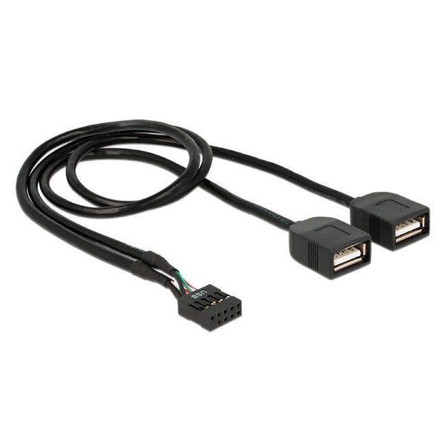 Pin-Header-Adapter USB2.0 (B) - 2x USB-A (B) - 0,40 Meter