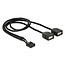 Pin-Header-Adapter USB2.0 (B) - 2x USB-A (B) - 0,40 Meter