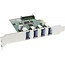 InLine PCIe-Karte - 4x USB 3.0 mit SATA-Stromversorgung