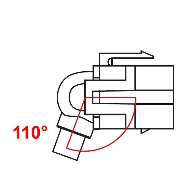 USB-A Winkel Keystone Modul 110° nach unten | USB2.0 | Weiß | 0,30 m
