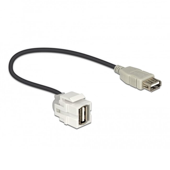 USB-A Winkel Keystone Modul 110° oben | USB2.0 | Weiß | 0,30 m