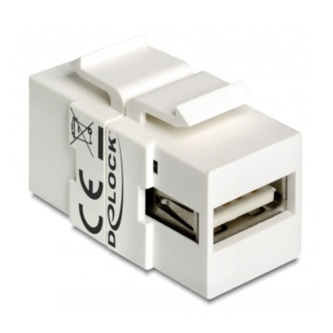 USB-A zu USB-B Keystone Modul | beidseitig | USB 2.0 | weiß