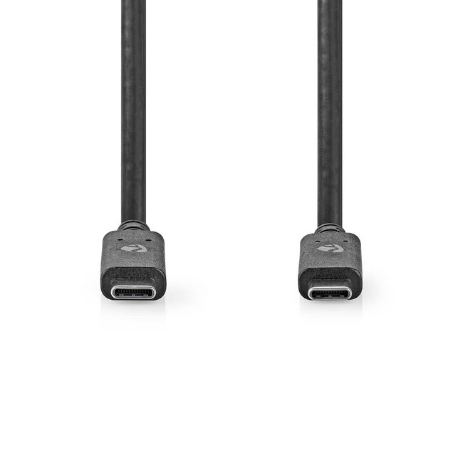 Nedis USB-C auf USB-C Kabel mit E-Marker Chip - USB 3.2 (bis 10 Gbit/s) - PD bis 20V/5A - Video 4K 60Hz - Schwarz - 1 Meter