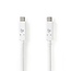Nedis USB-C-auf-USB-C Kabel mit E-Marker Chip - USB 3.2 (bis 10 Gbit/s) - PD bis 20V/5A - Video bis 4K 60Hz - Weiß - 1 Meter