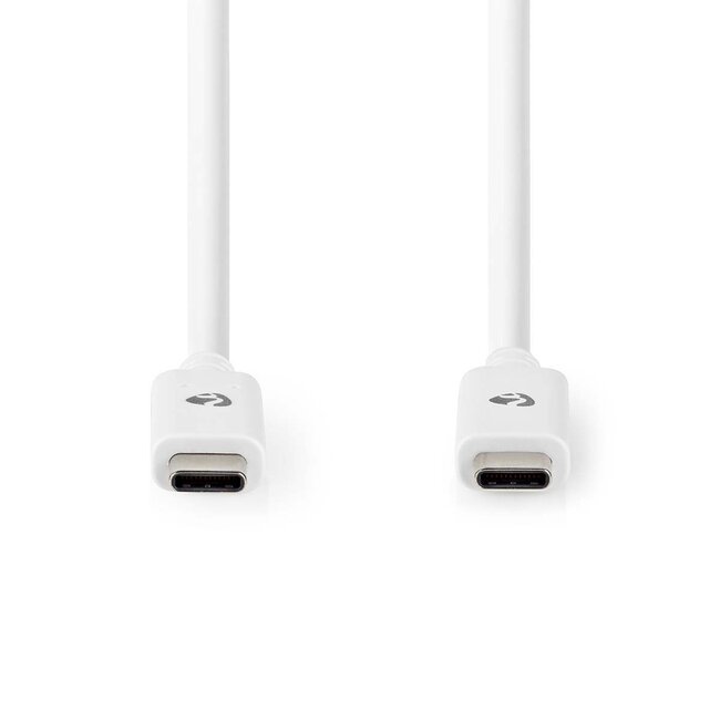 Nedis USB-C-auf-USB-C Kabel mit E-Marker Chip - USB 3.2 (bis 10 Gbit/s) - PD bis 20V/5A - Video bis 4K 60Hz - Weiß - 1 Meter