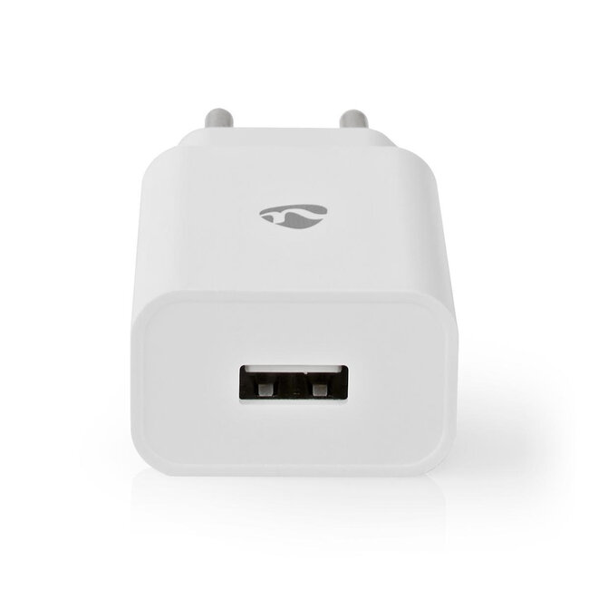 Nedis USB-A Heimladegerät mit 1 Port und abnehmbarem 8-Pin Lightning-USB-Kabel - 2,4A / Weiß - 1 Meter
