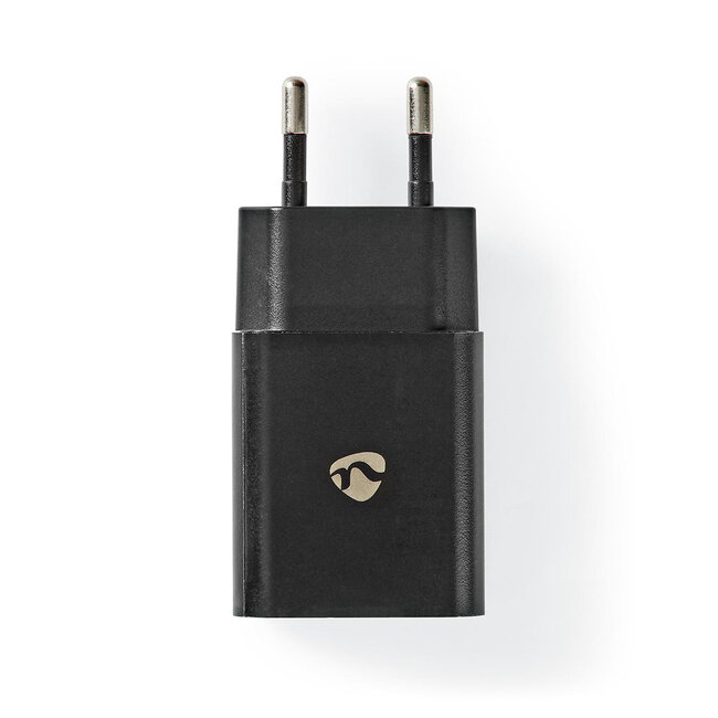 Nedis USB-A Heimladegerät mit 1 Port und abnehmbarem USB Micro B Kabel - 2,1A / Schwarz - 1 Meter