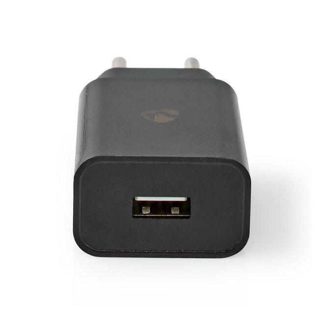 Nedis USB-A Heimladegerät mit 1 Port und abnehmbarem USB Micro B Kabel - 2,1A / Schwarz - 1 Meter