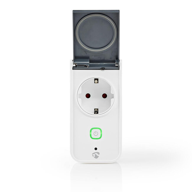 Nedis SmartLife WLAN Outdoor-Steckdose (IP44) mit Strommesser und Schalter - 1-fach - max. 16A - Weiß