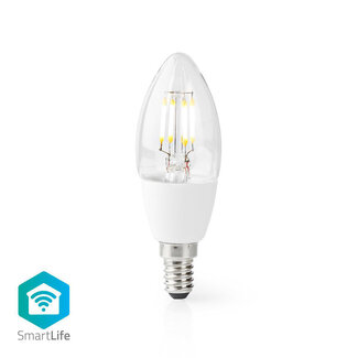 Nedis Nedis SmartLife Wi-Fi LED-Lampe - E14 Fassung - C37 Form / Warmweiß (klar / Glas)