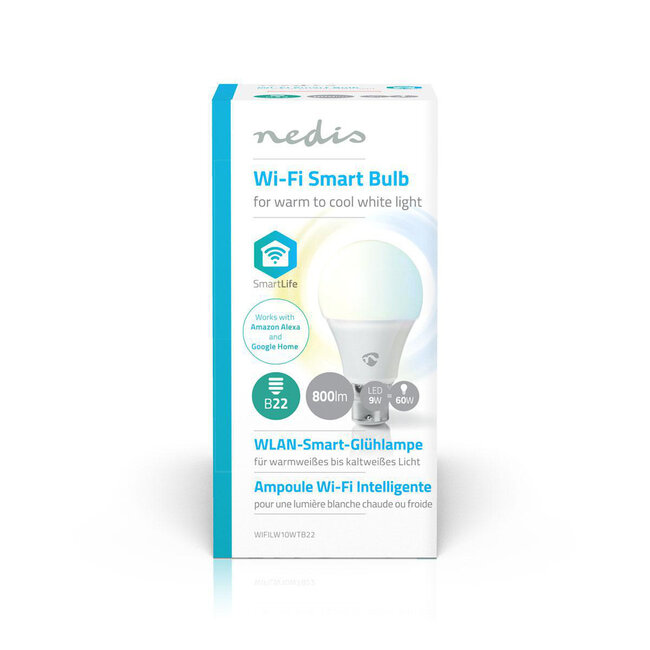 Nedis SmartLife Wi-Fi LED-Lampe - B22 Fassung / Warm- bis Kaltweiß