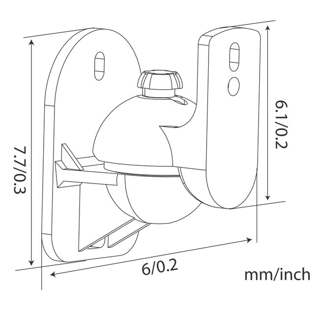 My Wall Lautsprecher-Wandhalterung Set für kleine Lautsprecher – bis 3,5 kg / Schwarz