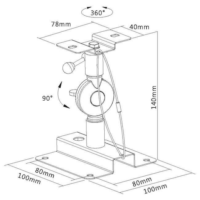 My Wall Lautsprecher-Wandhalterung Set - bis 15 kg / Schwarz