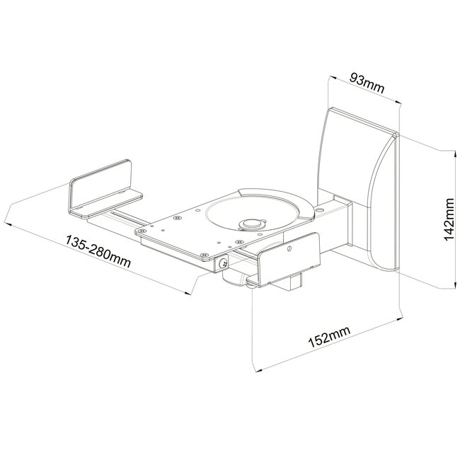 My Wall Lautsprecher-Wandhalterung Set - Klemmbefestigung - bis 25 kg / Schwarz