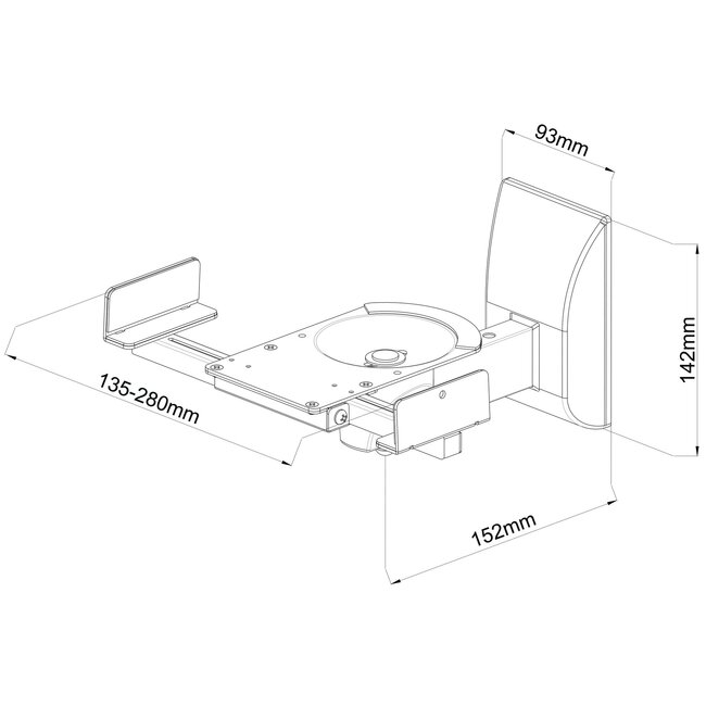 My Wall Lautsprecher-Wandhalterung Set - Klemmbefestigung - bis 25 kg / Weiß