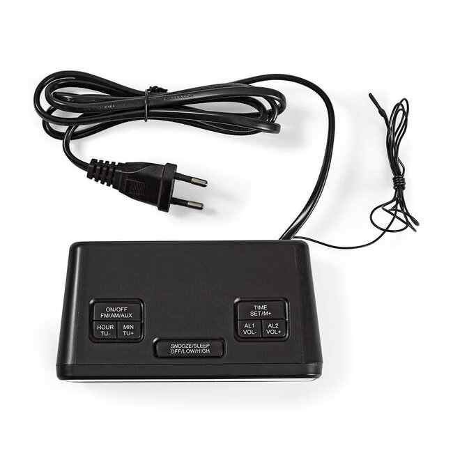 Nedis Digitaler Radiowecker mit AM/FM und AUX-Eingang, Schwarz