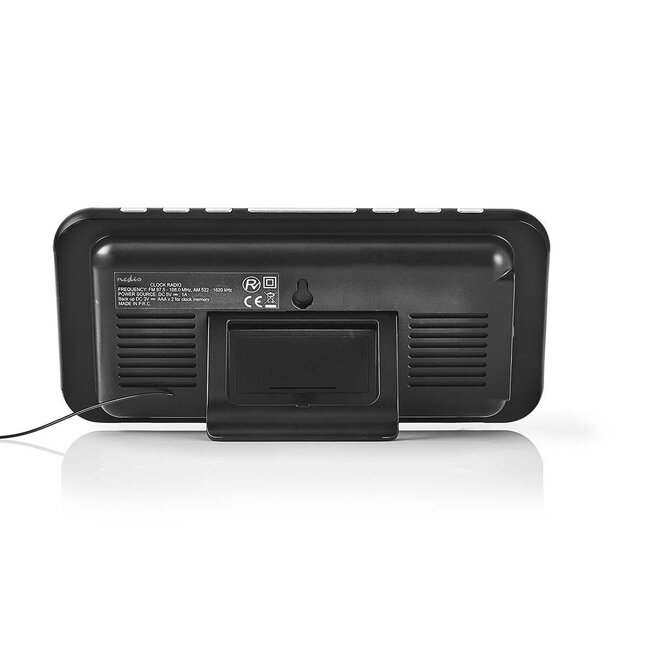 Nedis Digitaler Radiowecker mit AM/FM, AUX-Eingang und USB-Ladegerät / Schwarz