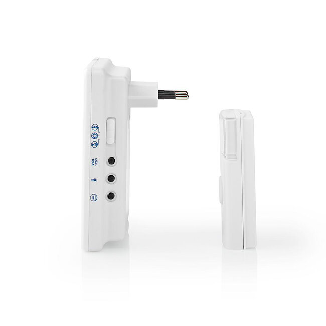 Nedis kabellose Türklingel mit einstellbarer Lautstärke – Licht & Ton – Netzbetrieb / Weiß