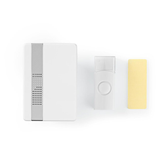 Nedis kabellose Türklingel mit einstellbarer Lautstärke – Licht & Ton – Netzbetrieb / Weiß