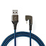 Nedis Gaming ZYOQUO 8-Pin Lightning 180° Winkel USB-A Kabel - USB 2.0 - 3A - Blau - 1 Meter