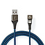 Nedis Gaming ZYOQUO 8-Pin Lightning 180° Winkel USB-A Kabel - USB 2.0 - 3A - Blau - 1 Meter