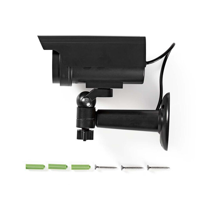 Nedis Dummy Überwachungskamera Außen mit Solarpanel - Bullet - IP44 / Schwarz