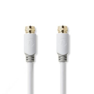 Nedis Nedis F-Stecker (m) auf F-Stecker (m) Koaxialkabel, gerade, weiß, 5 m