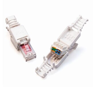 Technetix Technetix RJ45 DIY werkzeuglose Stecker für U/UTP CAT6 Netzwerkkabel - 2 Stück