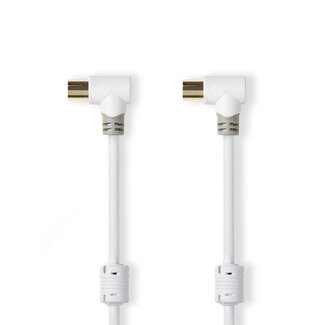 Nedis Nedis IEC (m) - IEC (w) Koaxialkabel - Winkelstecker / Weiß - 5 Meter