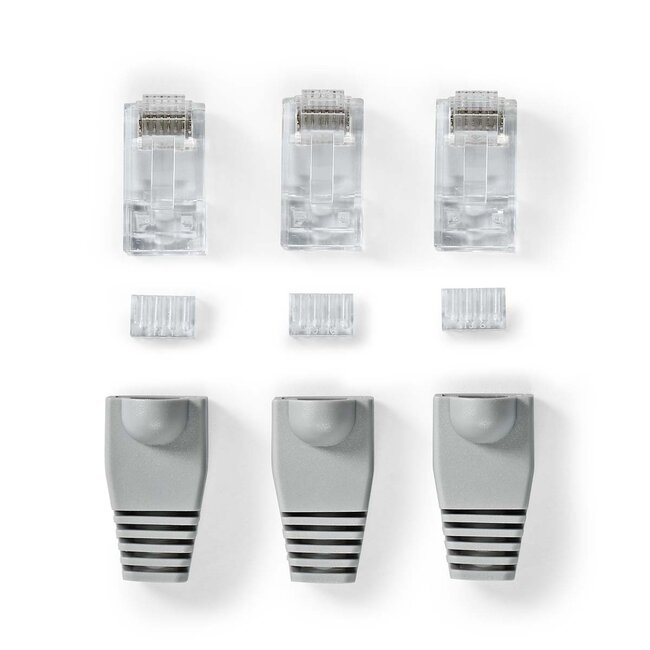 Nedis RJ45 Crimpstecker (UTP) für CAT6 Netzwerkkabel (fest) - 10 Stück (3-teilig)