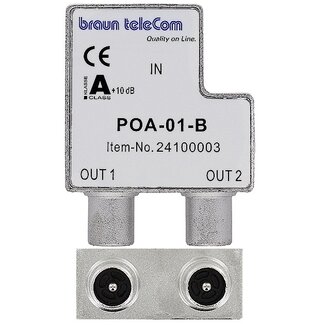 Braun Telecom Braun Telecom TV-Splitter POA 1-B 2-fach - 4 dB / 5-2000 MHz (Horizon Box)