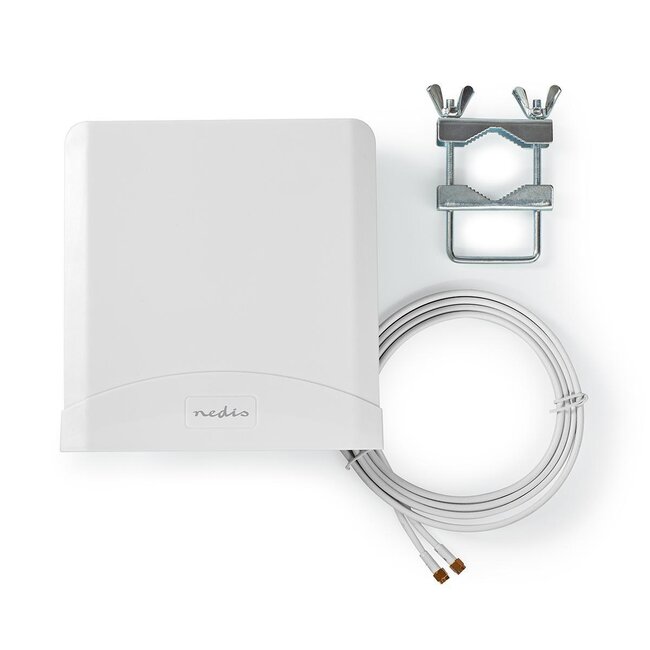 Nedis GSM/3G/4G/5G IPx3 Innen-/Außenantenne mit SMA (m) Stecker - 4-6 dBi / Weiß - 2,5 m