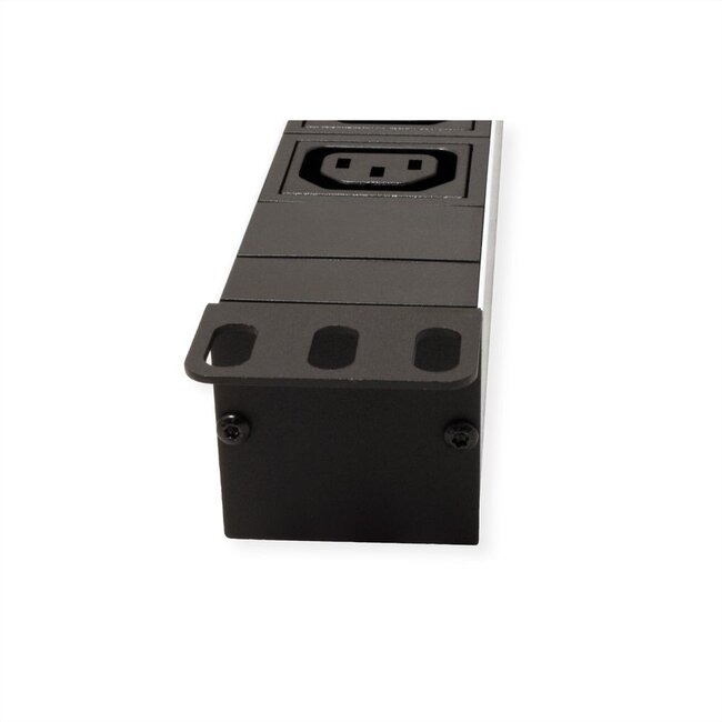 Roline 19'' Steckdosenleiste mit IEC C20 Stecker und 8 IEC C13 Buchsen, Schwarz/Grau - 2 Meter