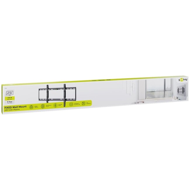 Goobay Basic Serie Fixed XL Wandhalterung für Bildschirme bis 100 Zoll / fest