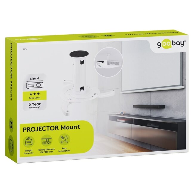 Goobay Deckenhalterung für Beamer 13-20 cm Weiß