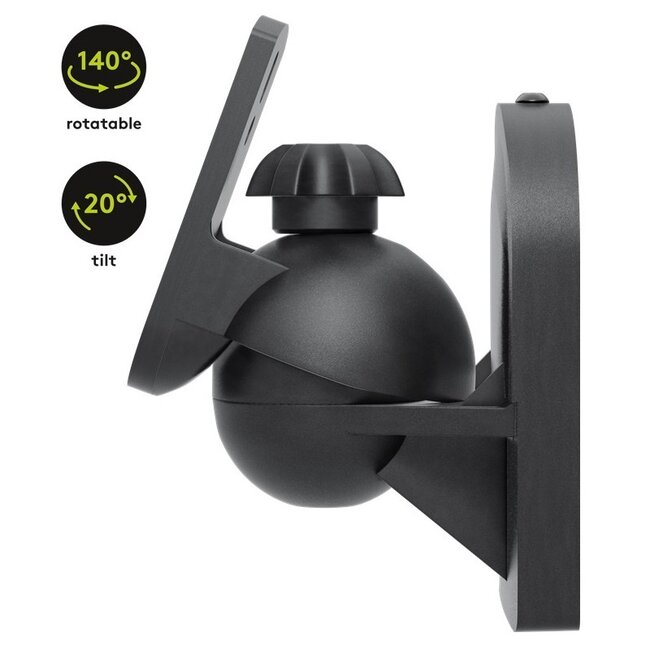 Goobay Lautsprecher-Wandhalterung Set für kleine Lautsprecher - bis 3,5 kg / Schwarz