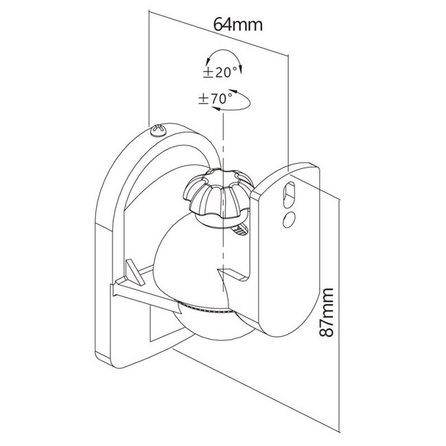 Goobay Lautsprecher-Wandhalterung Set für kleine Lautsprecher - bis 3,5 kg / Schwarz