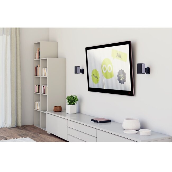 Goobay Lautsprecher-Wandhalterung Set für kleine Lautsprecher - bis 3,5 kg / Schwarz