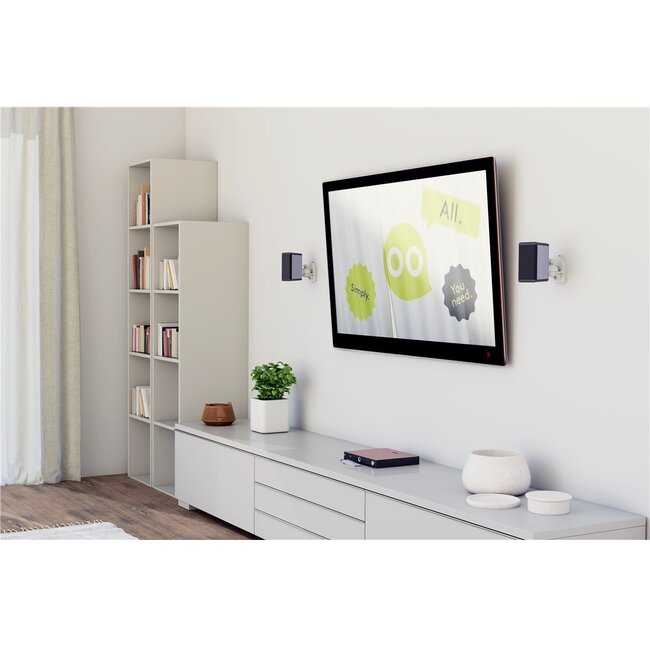 Goobay Lautsprecher-Wandhalterung Set für kleine Lautsprecher - bis 3,5 kg / Weiß