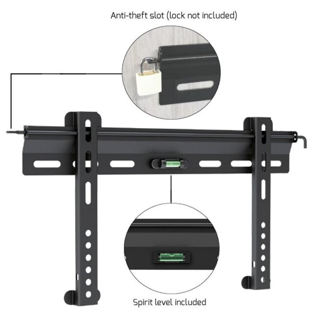 Cavus Ultra Slim Fixed Wandhalterung für Bildschirme bis 55 Zoll / fest