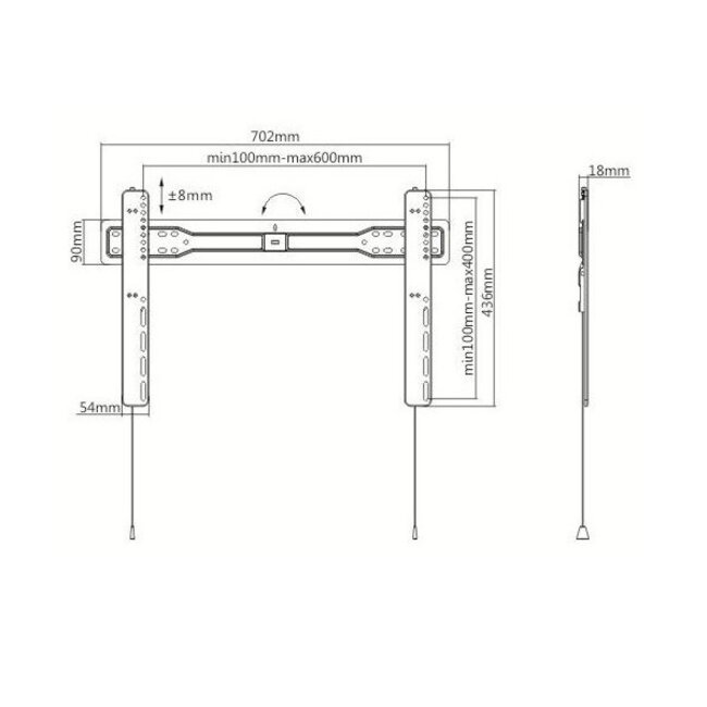 Cavus Premium Ultra Slim Wandhalterung für Bildschirme bis 70 Zoll / fest