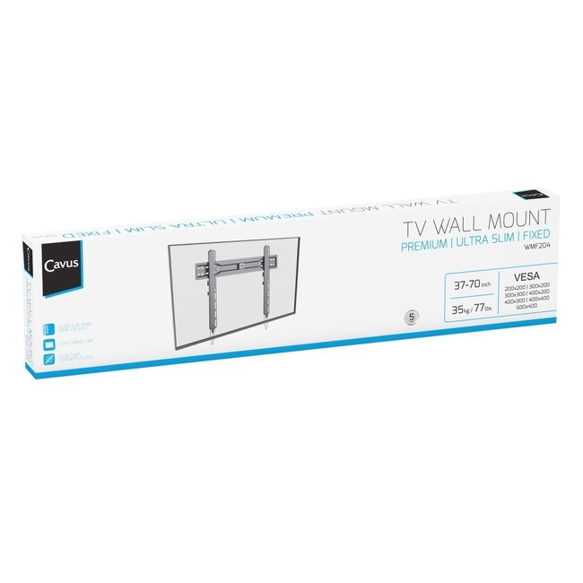 Cavus Premium Ultra Slim Wandhalterung für Bildschirme bis 70 Zoll / fest
