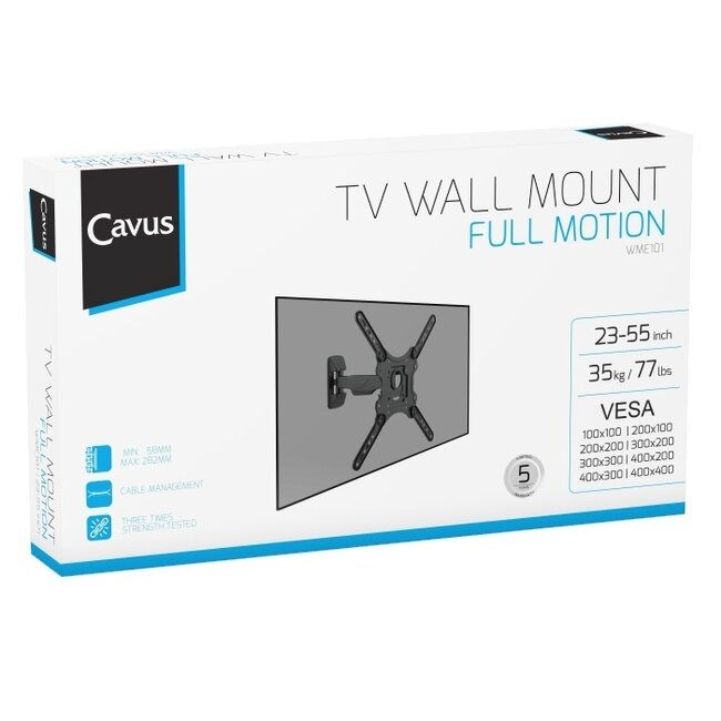 Cavus Full-Motion Wandhalterung für Bildschirme bis 55 Zoll / 2 Drehpunkte