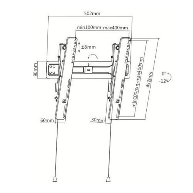 Cavus Premium Tilt Wandhalterung für Bildschirme bis 55 Zoll / neigbar