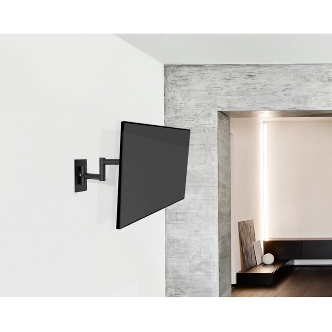 Cavus Premium Full Motion Wandhalterung für Bildschirme bis 37 Zoll / 3 Drehpunkte - Schwarz beschichteter Stahl