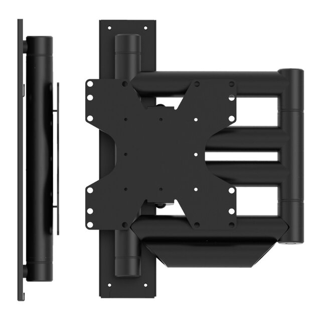 Cavus Premium Full-Motion Wandhalterung für Bildschirme bis 65 Zoll / 3 Drehpunkte - schwarz beschichteter Stahl