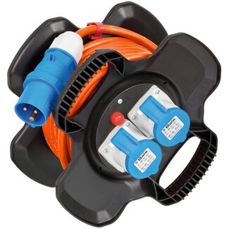 Brennenstuhl Brennenstuhl X-Gum CEE 3-polige IP44 Gummi Kabeltrommel 5-polig Schwarz/Orange - 10m