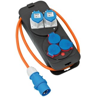 Brennenstuhl Brennenstuhl Energy Station IP44 mit CEE 3-pol Stecker, 2 CEE 3-pol + 3 CEE 7/3 Steckdosen, schwarz - 1,5 m