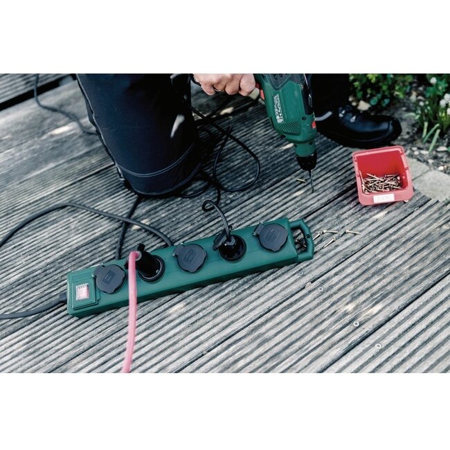 Brennenstuhl Super-Solid-Line IP54 Garten-Steckdosenleiste 5-fach Grün - 5 Meter