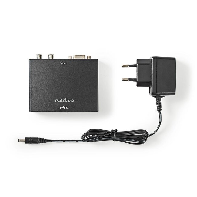 Nedis VGA + 2RCA auf HDMI Konverter mit HDCP / Schwarz